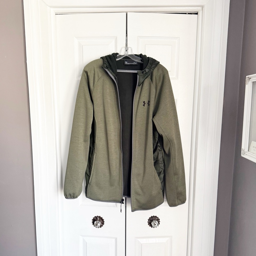 Under Armour Olive Green Full-Zip Performance Hoodie
